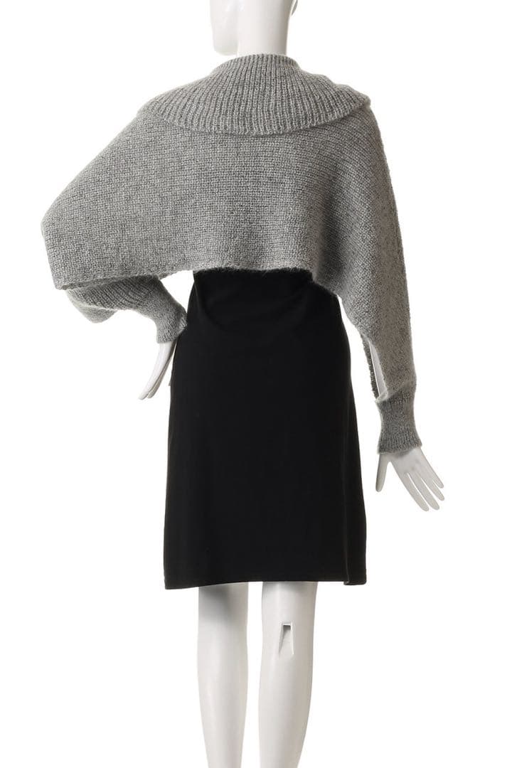 happy ラメミックス キッドモヘア スリーブマフラージレ