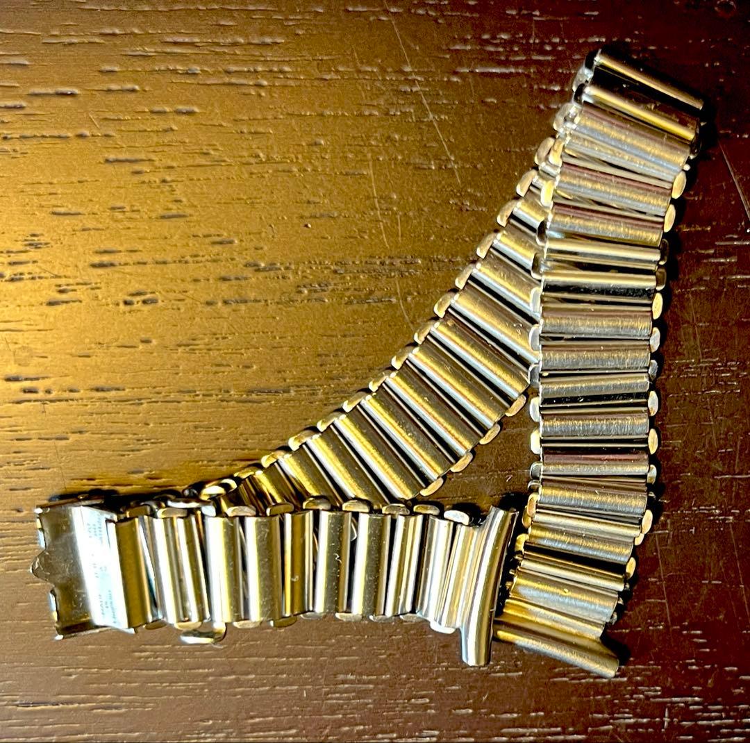 バンブーブレスボンクリップ初期型本物　細バンブー　ミリタリー　時計ブレス
