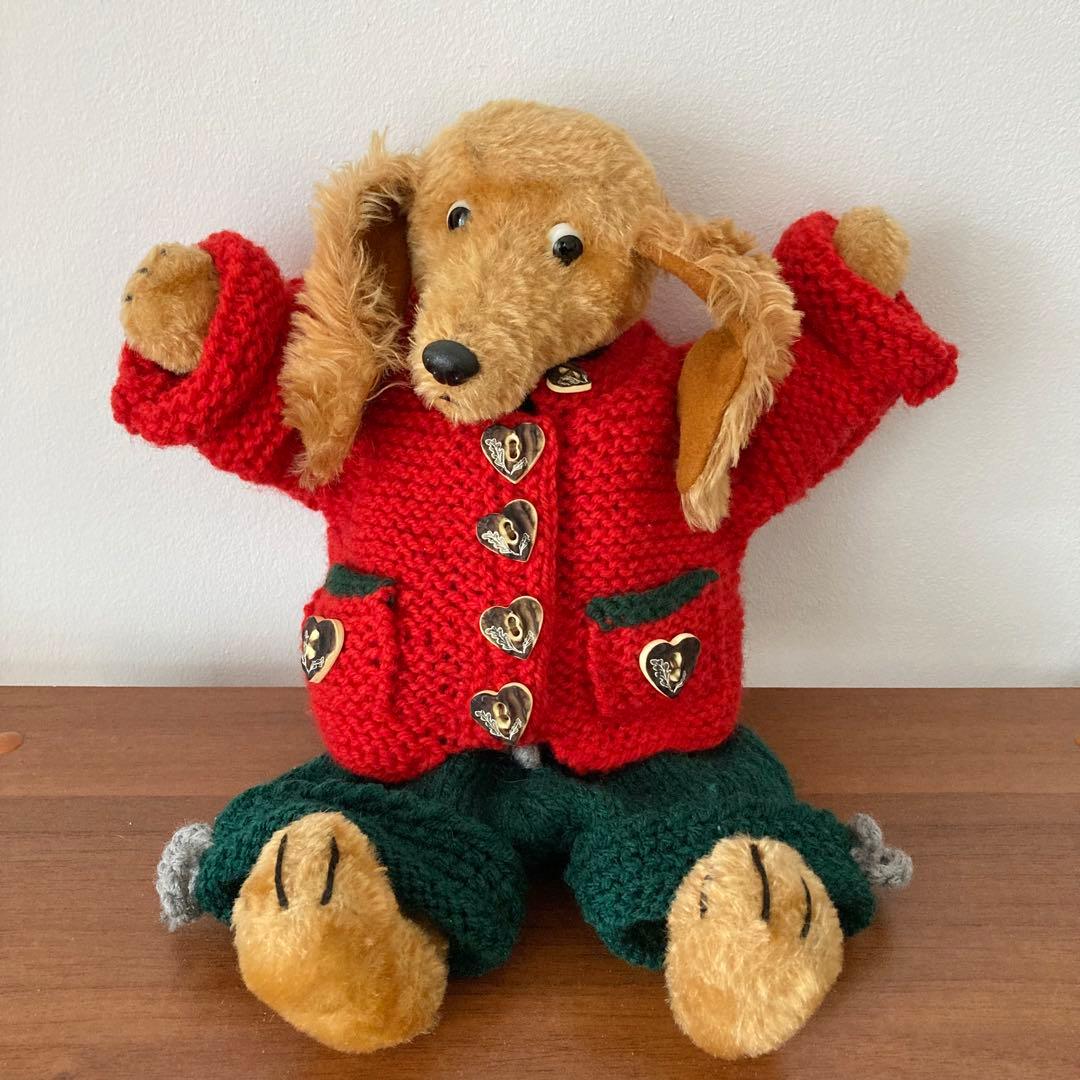 ダックスフント　犬　ぬいぐるみ　ダックス　南ドイツ　シュコー　ヴィンテージ