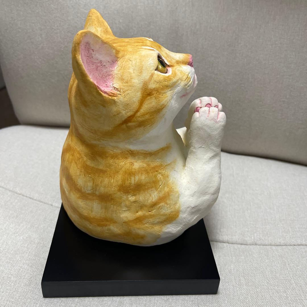 造形作家　小澤康麿　立体　猫　オブジェ 置物　茶トラ