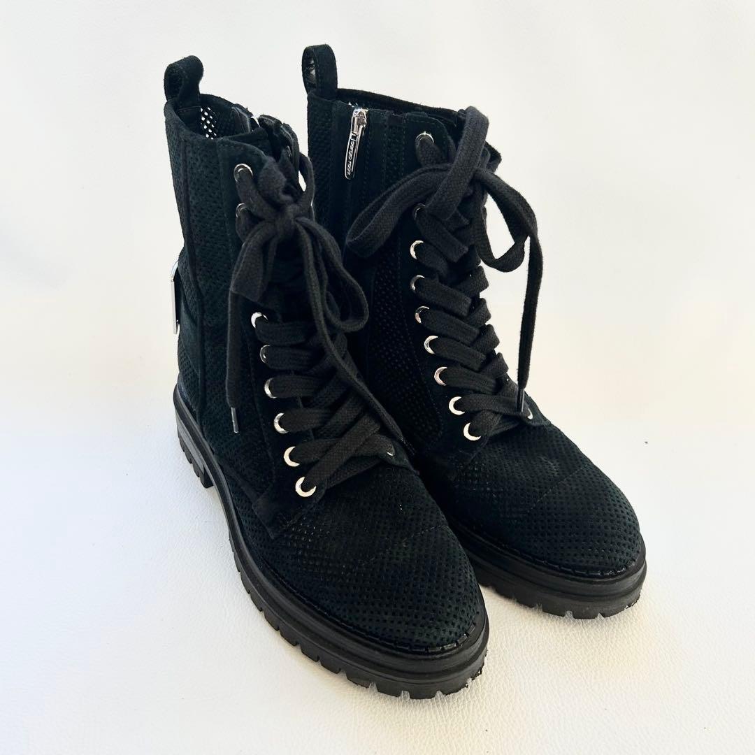 極美品✨セルジオロッシ バイカープリンス レースアップブーツ 黒 36 1/2