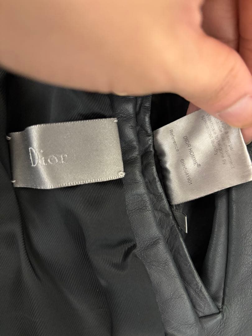 期間限定 Dior Homme 06AW クロスポケットレザージャケット グレー