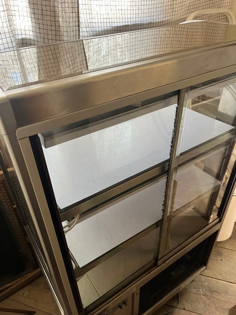 大穂冷蔵ショーケース ステンレス製 ガラス扉付き