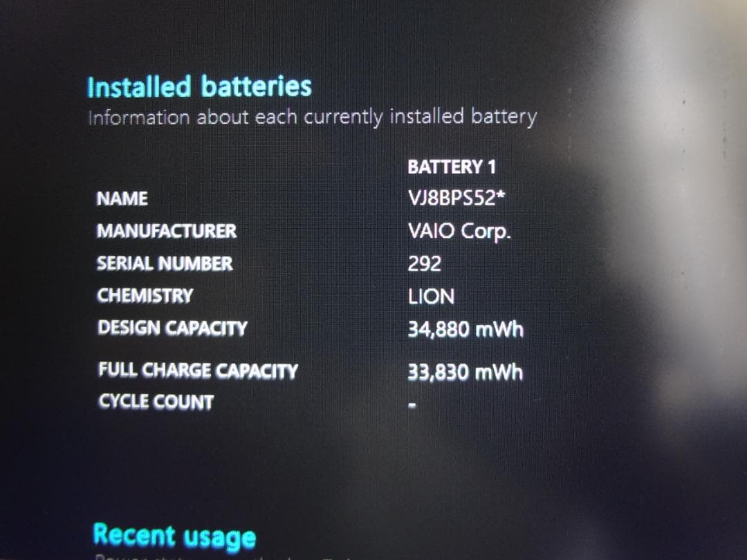VAIO 14型 i3第8世代 SSD128 MEM4 LCD難あり