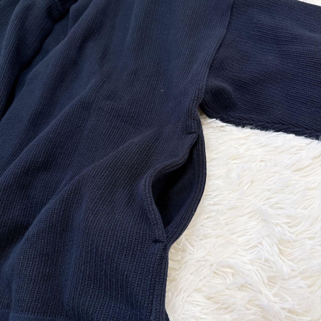 ドゥーズィエムクラス Twins ニットジャケット ネイビー　ロゴプレート　F