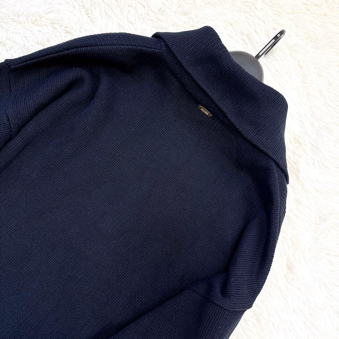 ドゥーズィエムクラス Twins ニットジャケット ネイビー　ロゴプレート　F