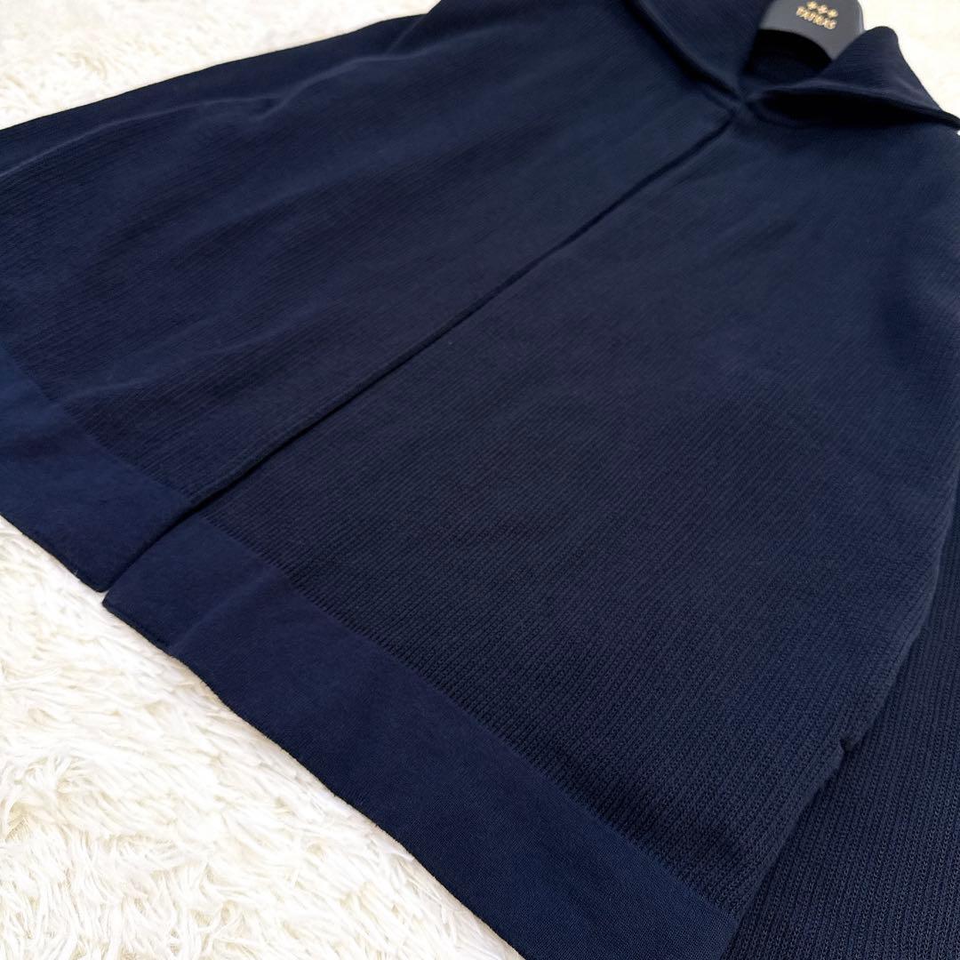 ドゥーズィエムクラス Twins ニットジャケット ネイビー　ロゴプレート　F