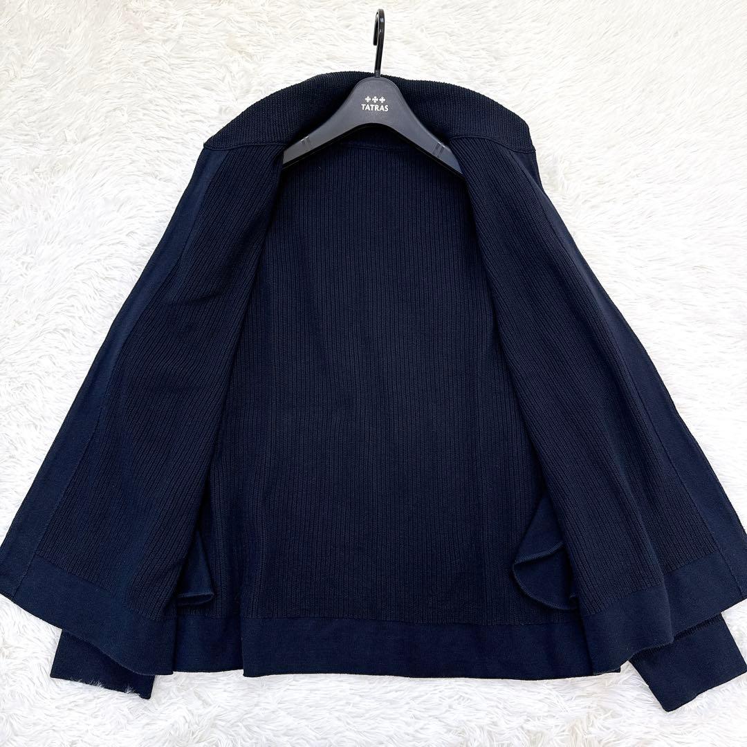 ドゥーズィエムクラス Twins ニットジャケット ネイビー　ロゴプレート　F