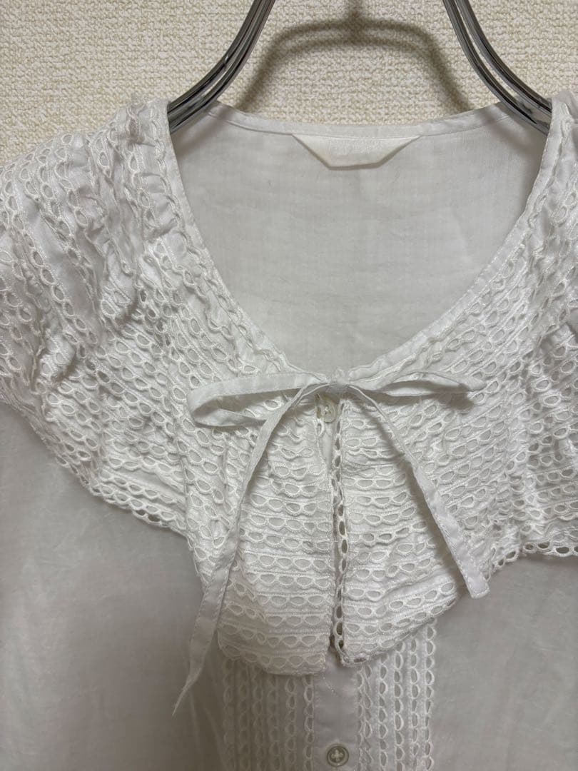 ピンクハウス 綿ローン 段々レース襟 ブラウス カネコイサオ