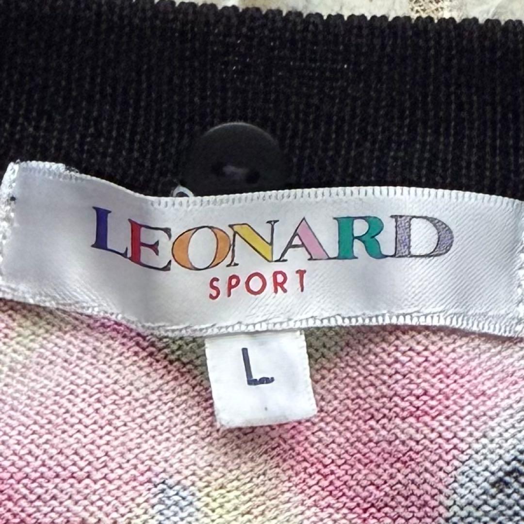 美品☆LEONARD ニット トップス 2way トリム 花柄 総柄 黒 L