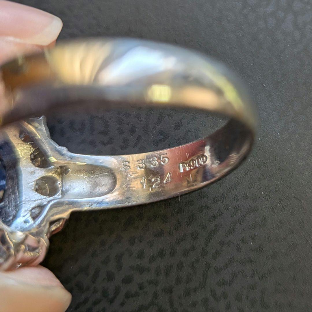 【プラチナ約8.32ｇ】サファイア3.35ctリング【総10.16ｇ】鑑別書あり