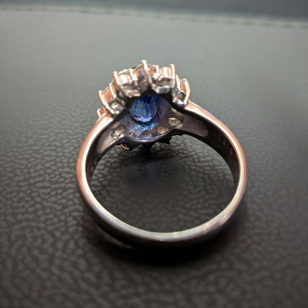 【プラチナ約8.32ｇ】サファイア3.35ctリング【総10.16ｇ】鑑別書あり