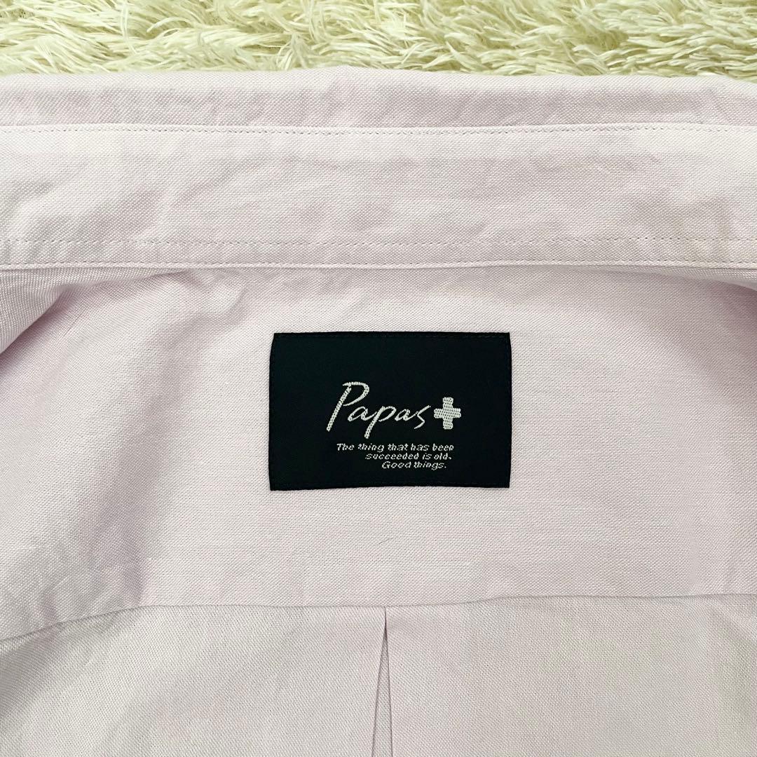 【未使用タグ付き】パパスプラス 長袖シャツ 総柄 パープル Lサイズ