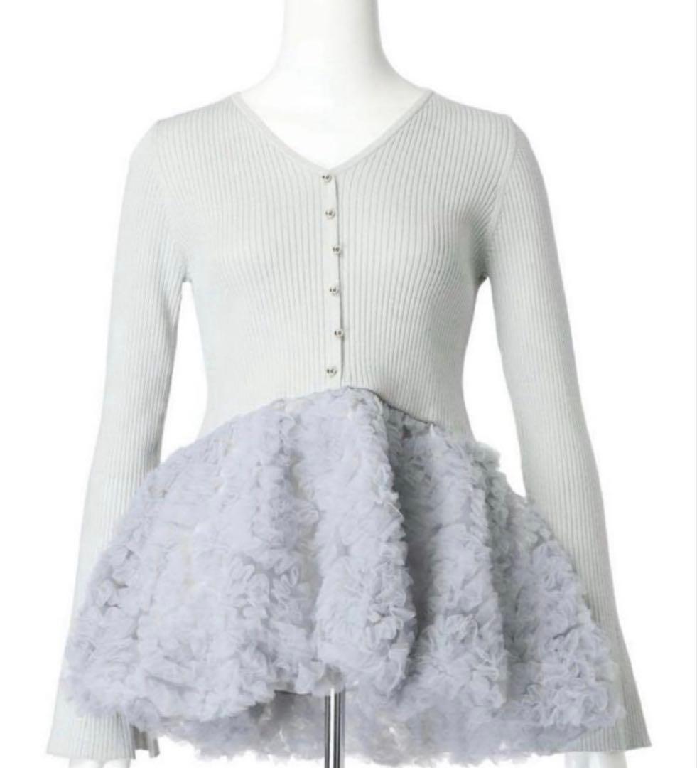 Rirandture チュールバルーンペプラムニット