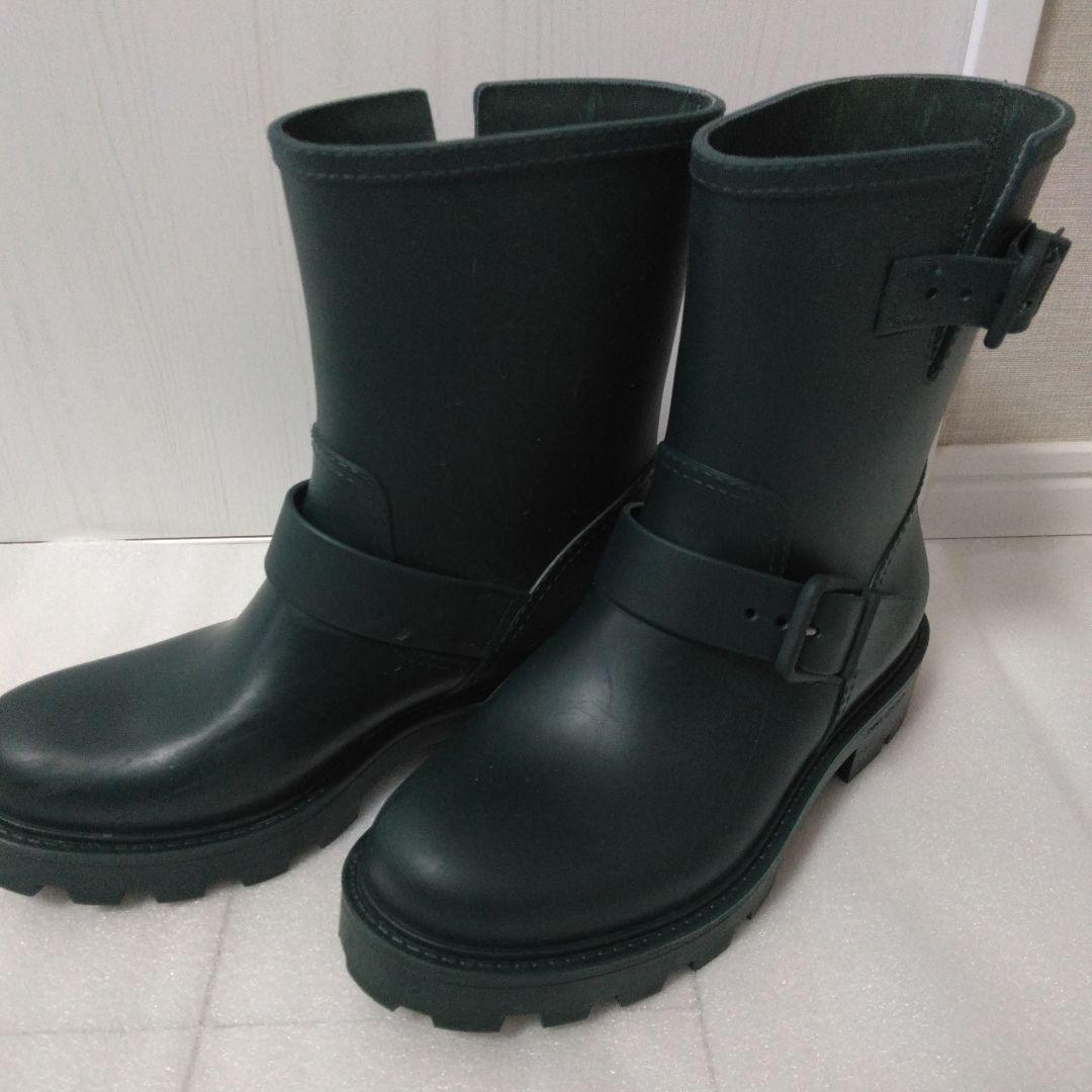 JIMMY CHOO　ダークグリーン バックル付きショートレインブーツサイズ37