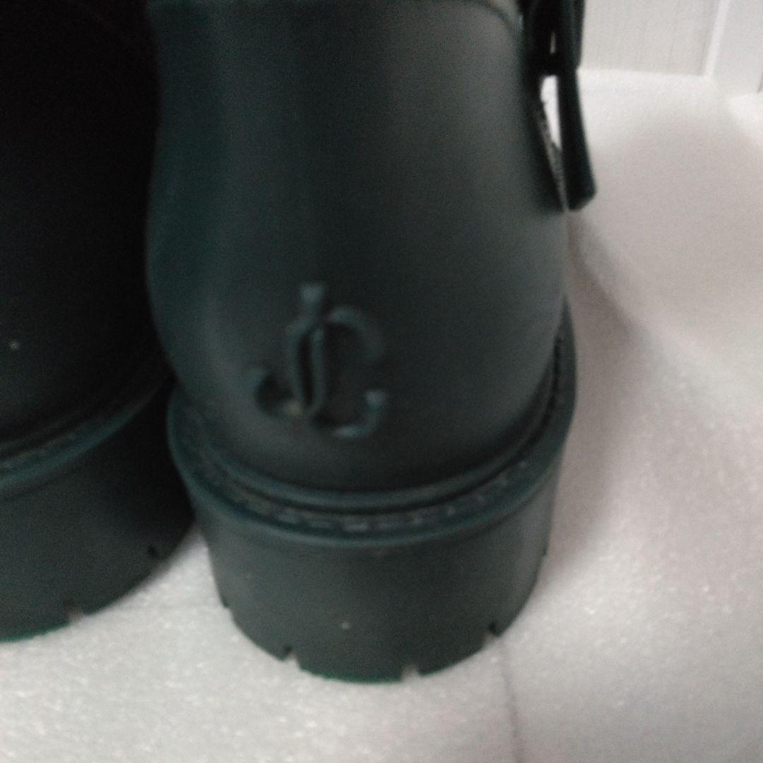 JIMMY CHOO　ダークグリーン バックル付きショートレインブーツサイズ37