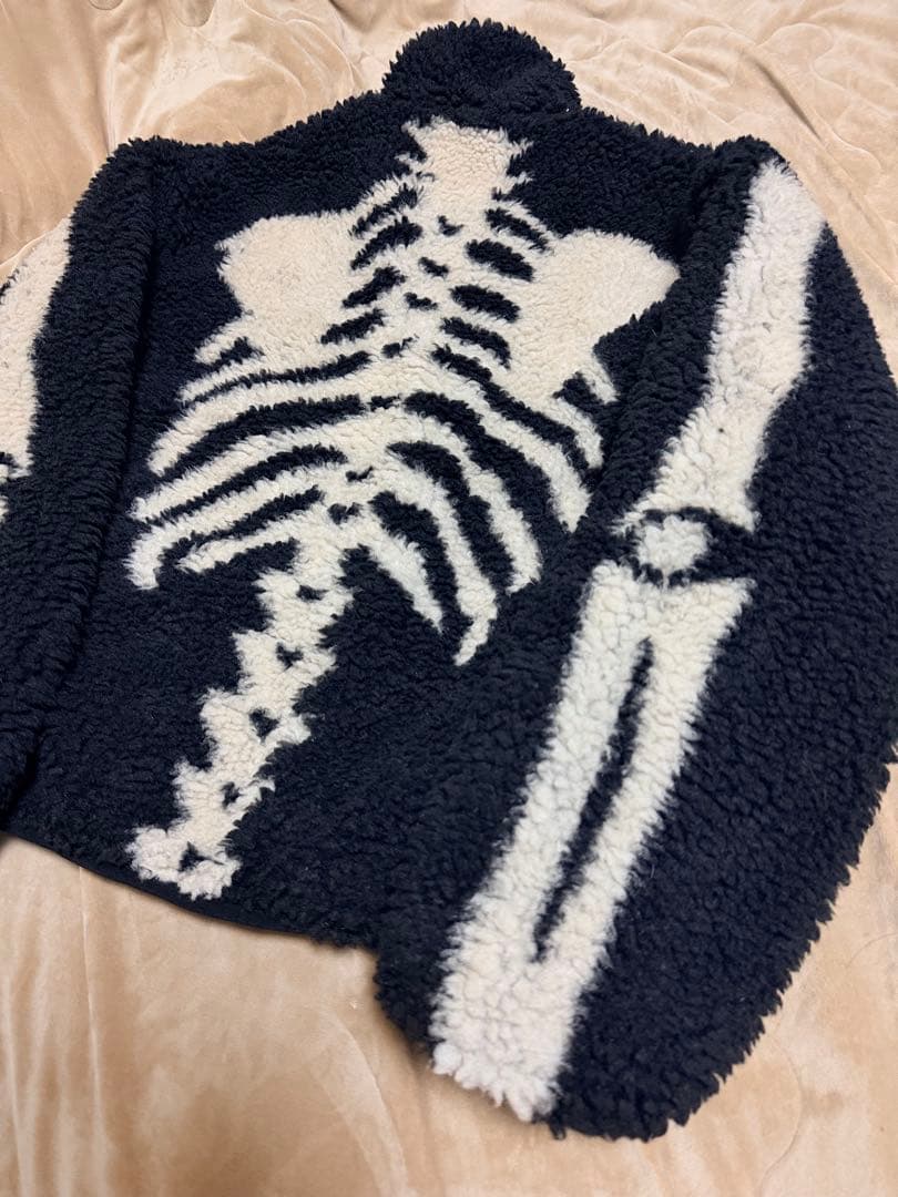 未使用 ２面用 スケルトン フリースジャケット スカル骨 スカジャン スタジャン