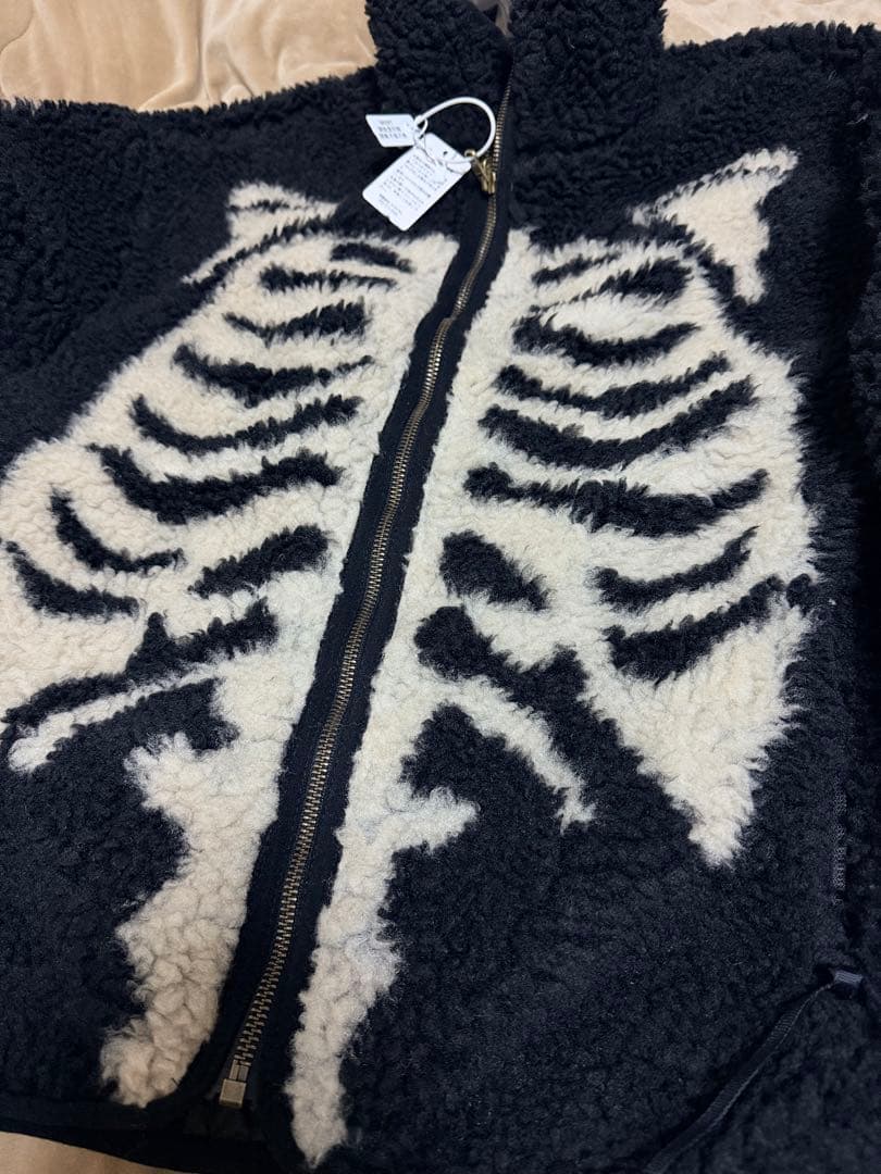 未使用 ２面用 スケルトン フリースジャケット スカル骨 スカジャン スタジャン