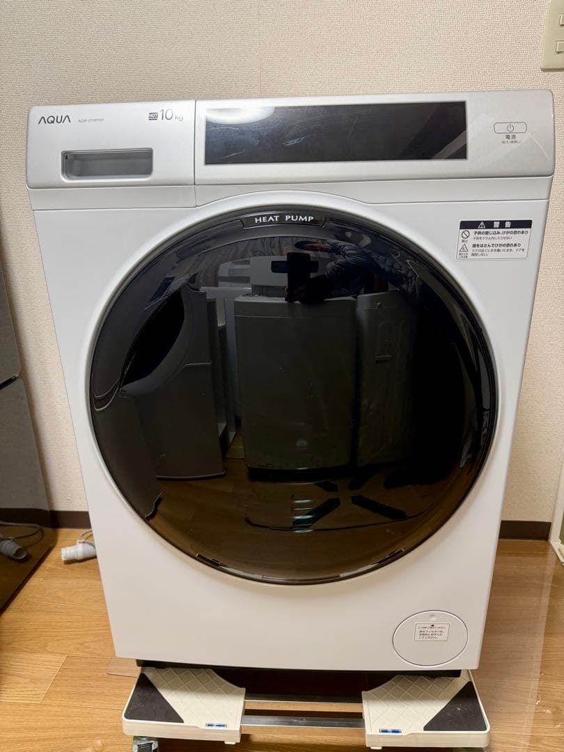 2023年製AQUAドラム式洗濯乾燥10kgAQW-D10P-Rドア保護シート付