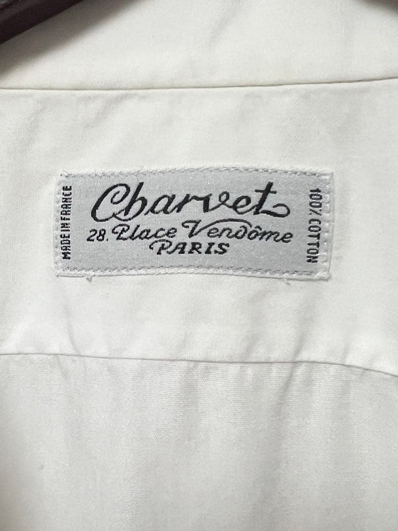 CHARVET シャツ ホワイト レギュラーカラー シャルべ 42 無地