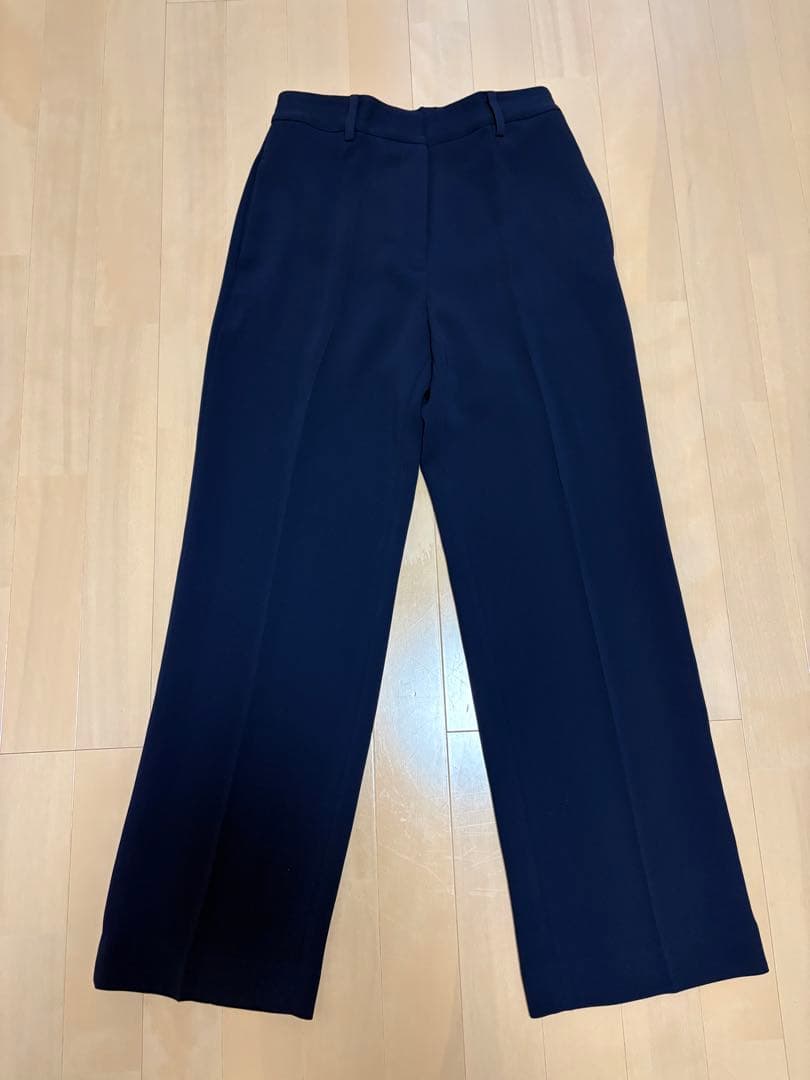 【美品】プラステ　セットアップ　スーツ　ノーカラー　ワイドパンツ　ネイビー