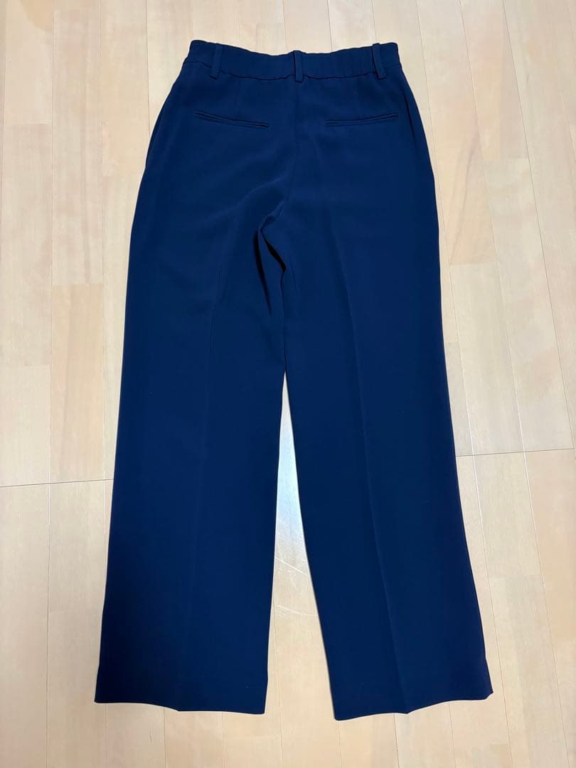 【美品】プラステ　セットアップ　スーツ　ノーカラー　ワイドパンツ　ネイビー