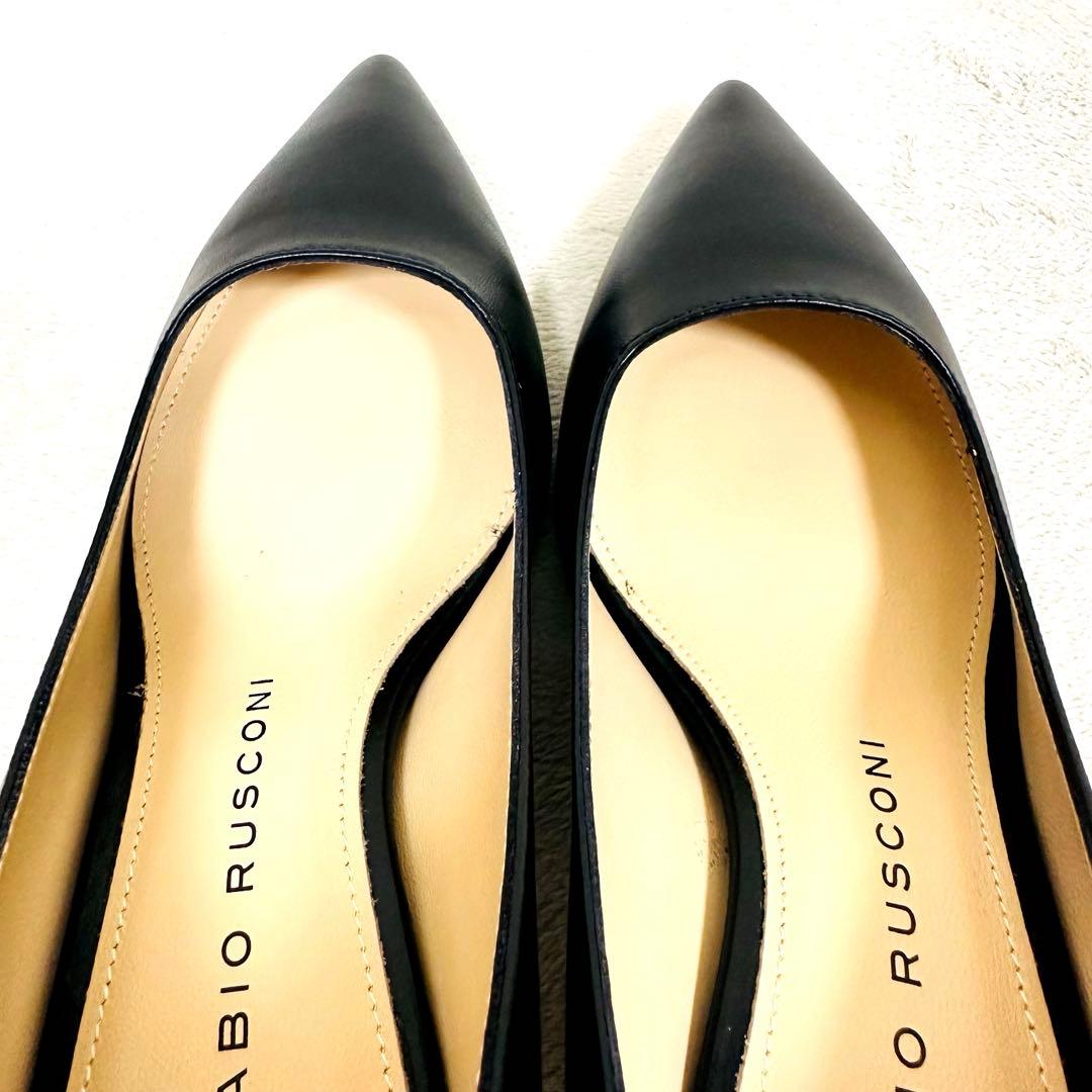 ★新品★ FABIO RUSCONI ポインテッドトゥパンプス　37 黒 レザー