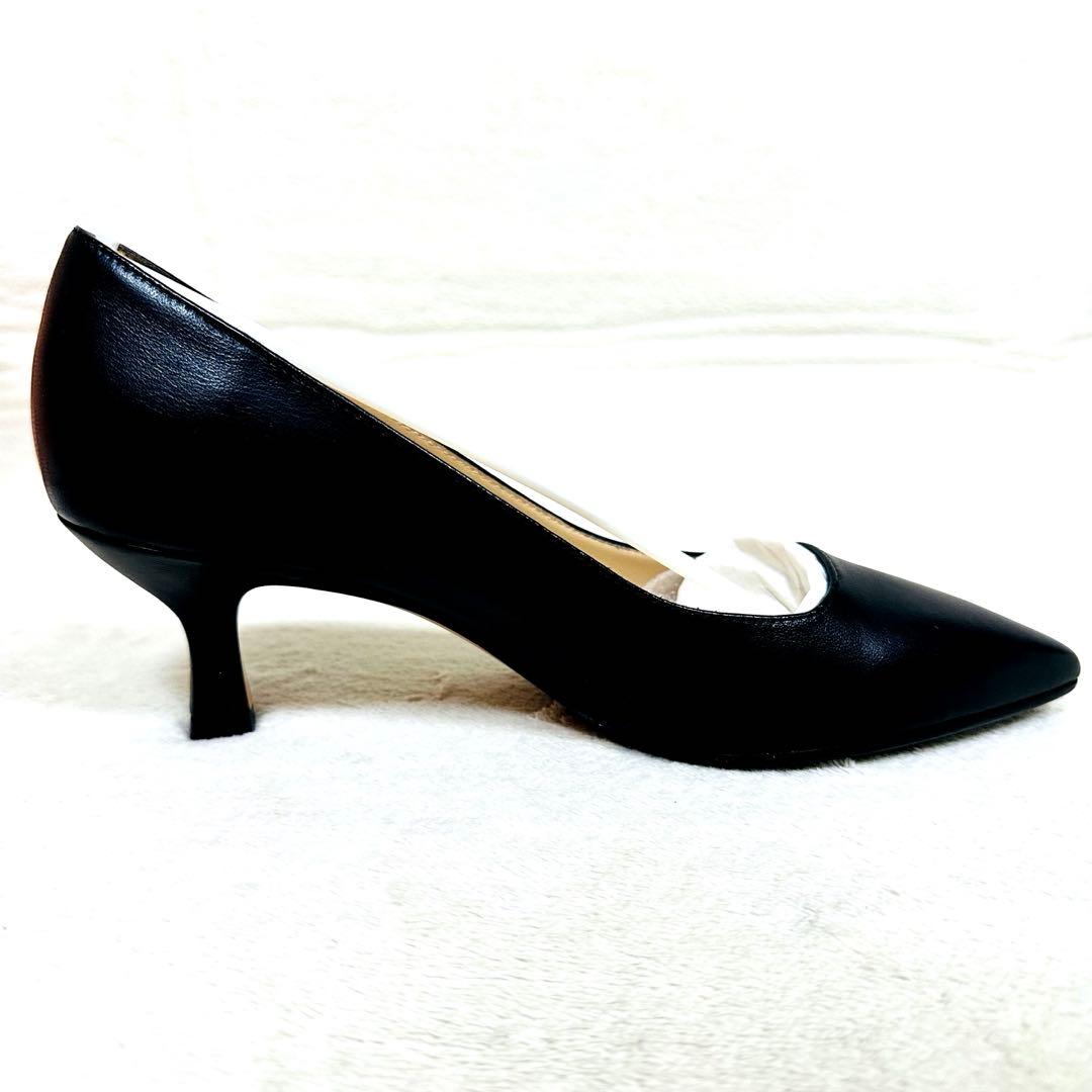 ★新品★ FABIO RUSCONI ポインテッドトゥパンプス　37 黒 レザー