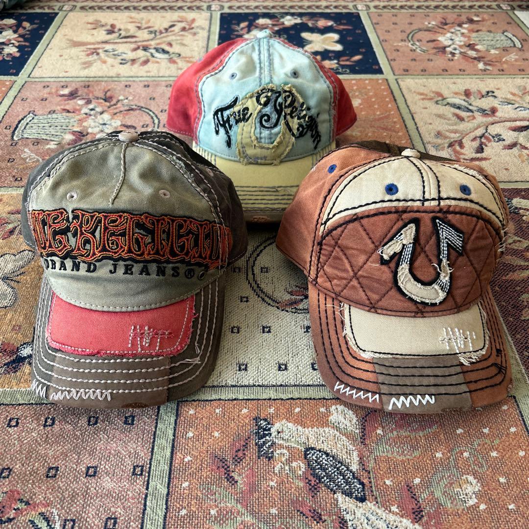 True Religion キルティングキャップ ブラウン/ベージュ　まとめ売り