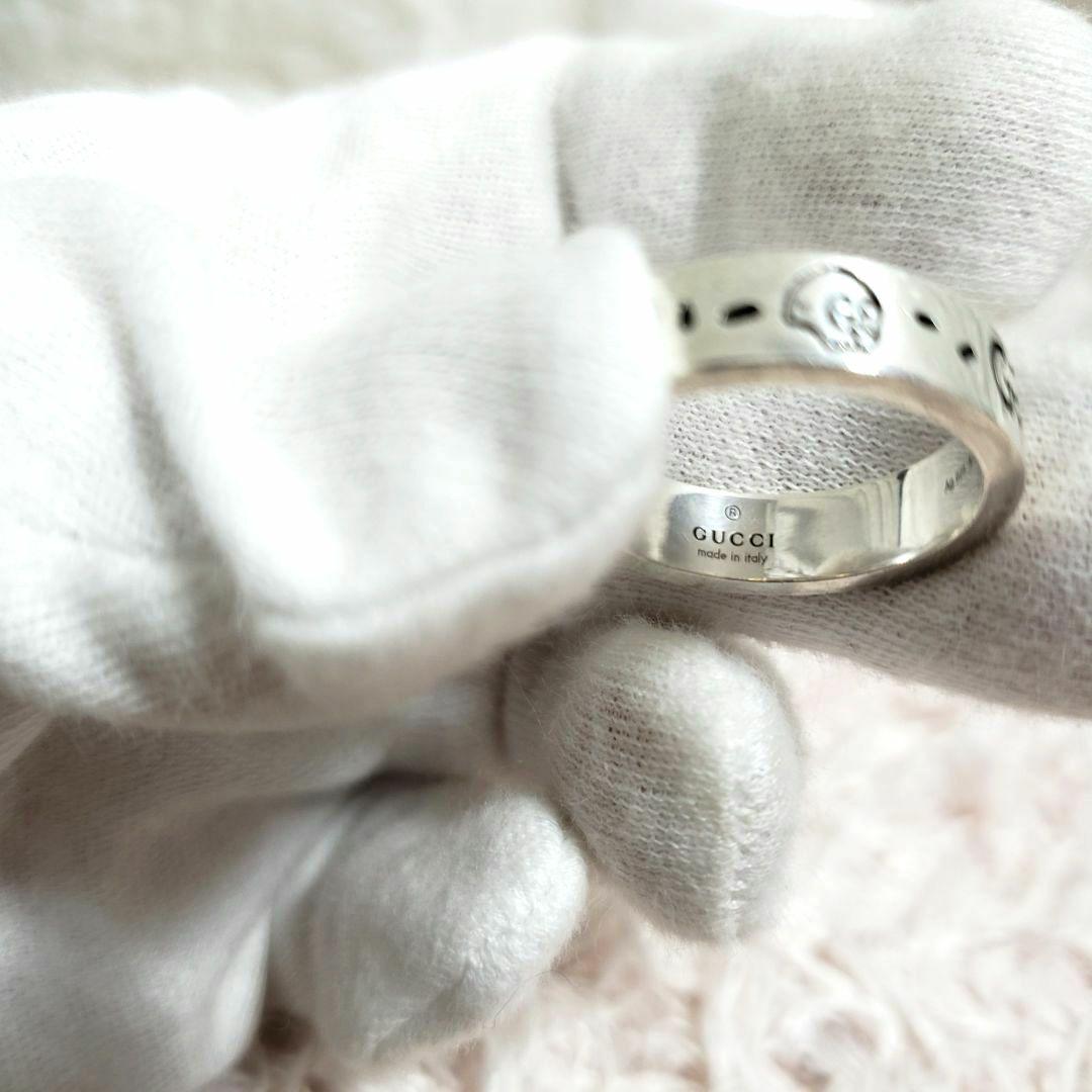 グッチ GUCCI ゴースト スカル GGロゴ シルバーリング 21号 美品