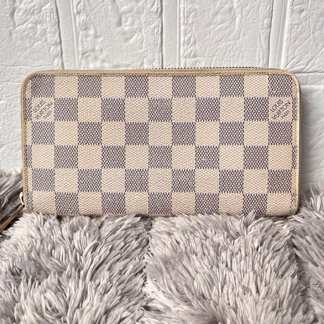 ルイヴィトン　ダミエアズール　ジッピーウォレット　長財布　ホワイト