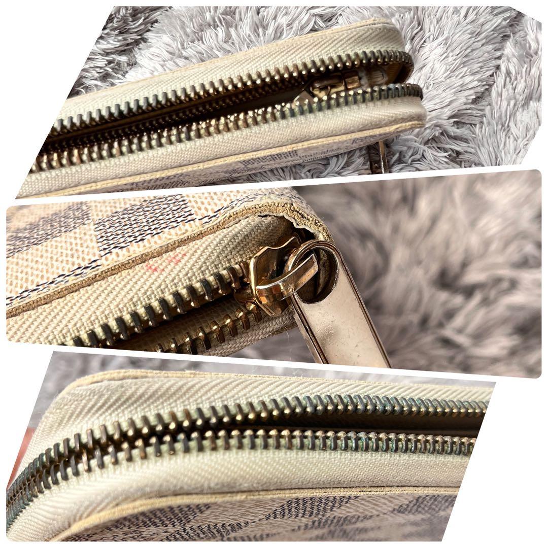 ルイヴィトン　ダミエアズール　ジッピーウォレット　長財布　ホワイト