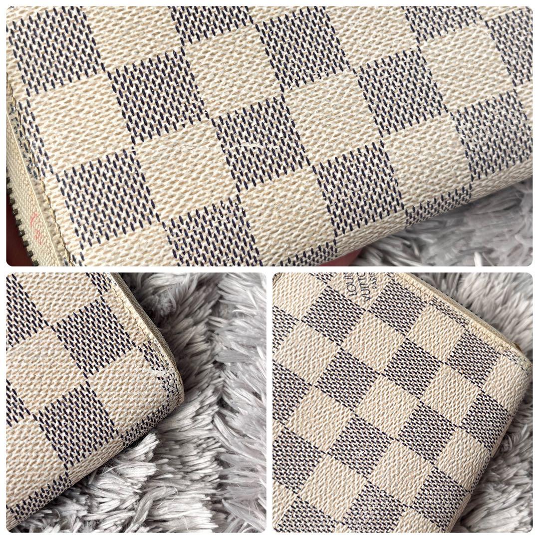 ルイヴィトン　ダミエアズール　ジッピーウォレット　長財布　ホワイト