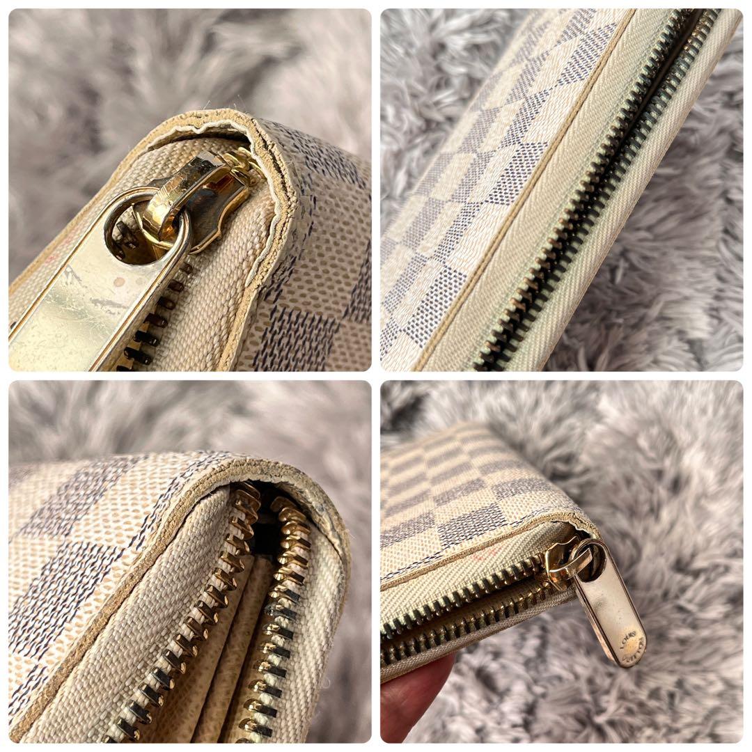 ルイヴィトン　ダミエアズール　ジッピーウォレット　長財布　ホワイト