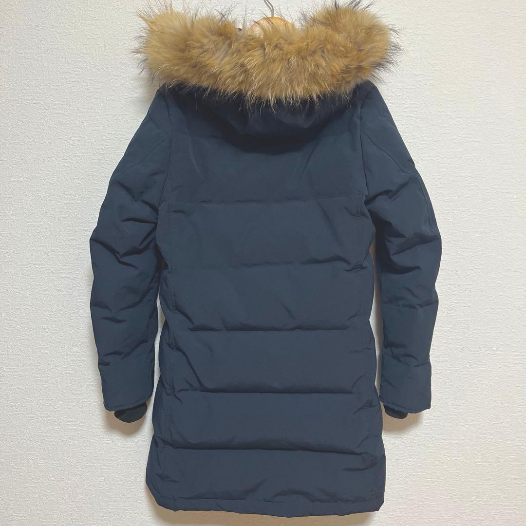 DANTON⭐︎フード付き ロングダウンジャケット　ネイビー36