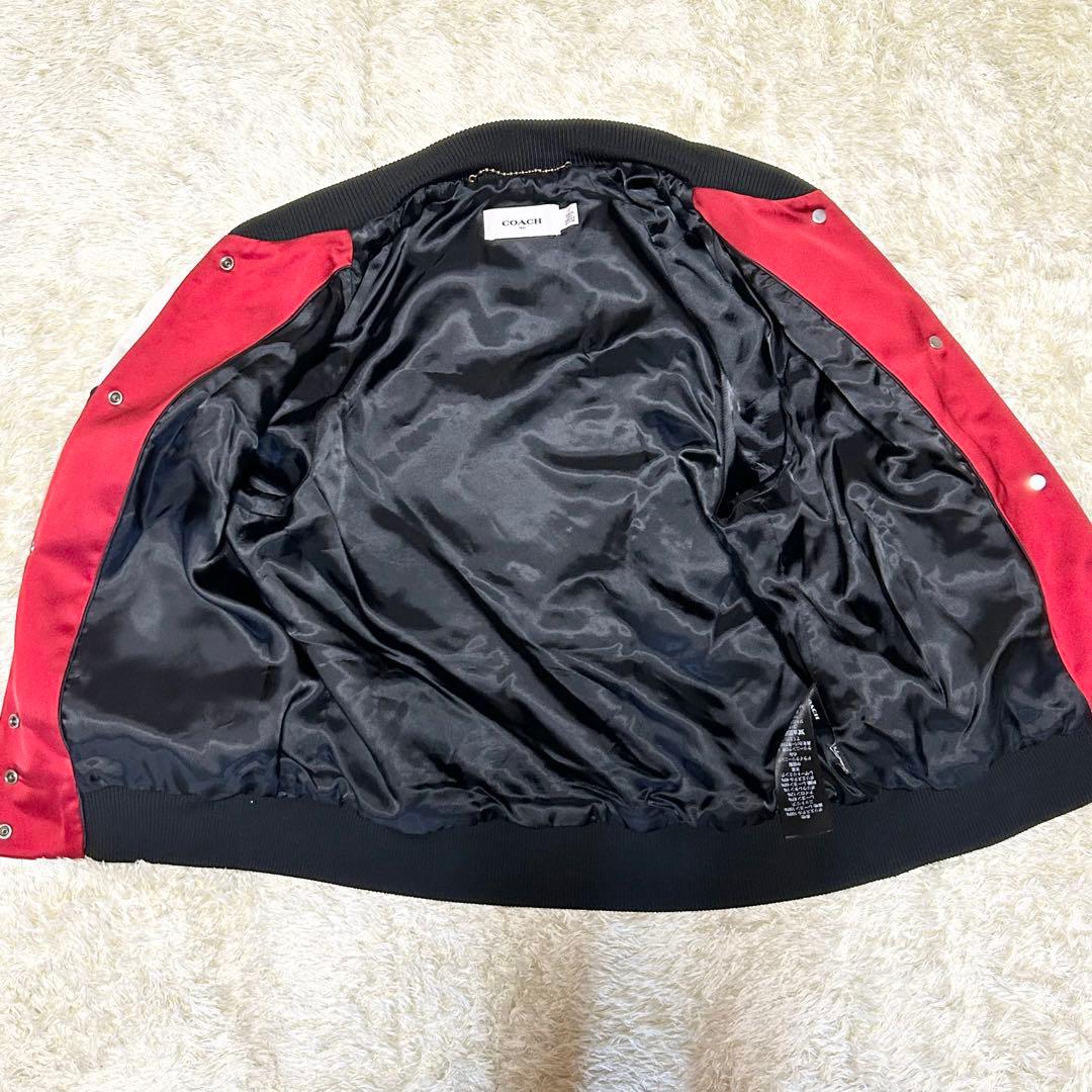 COACH コーチ スカジャン 刺繍 花 ボブキャット 2サイズ 赤
