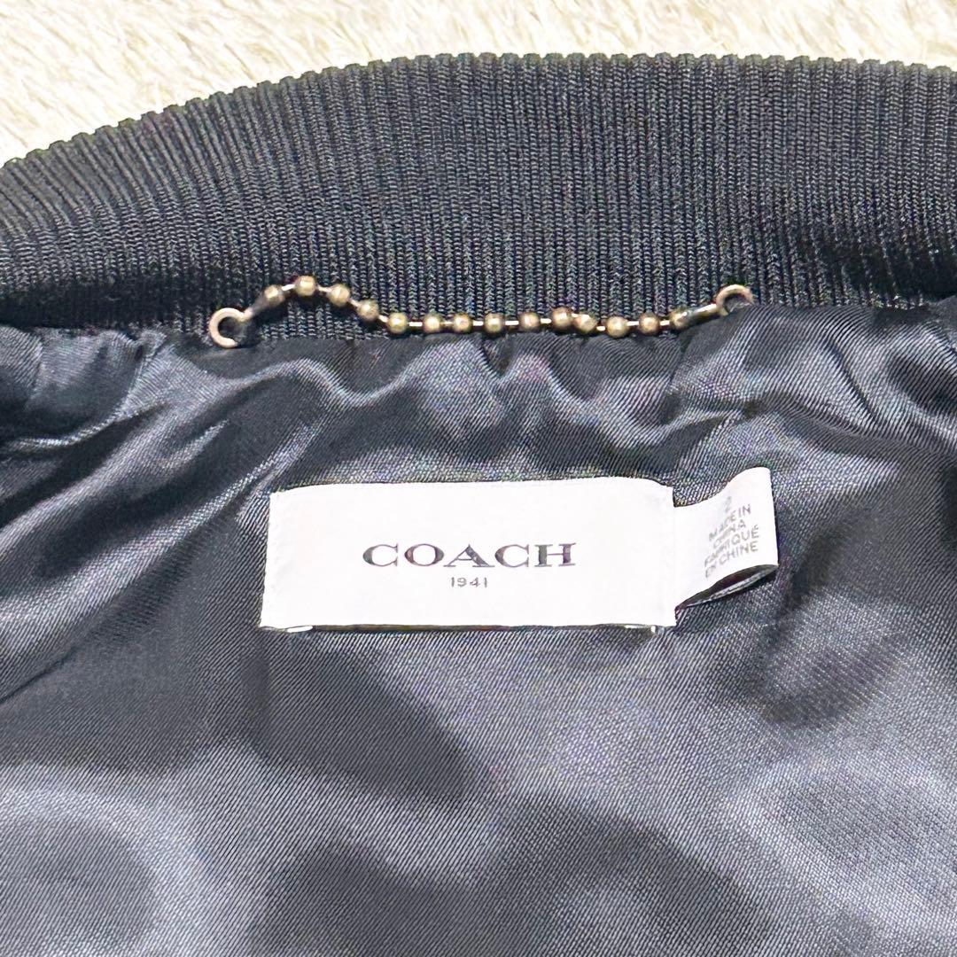 COACH コーチ スカジャン 刺繍 花 ボブキャット 2サイズ 赤