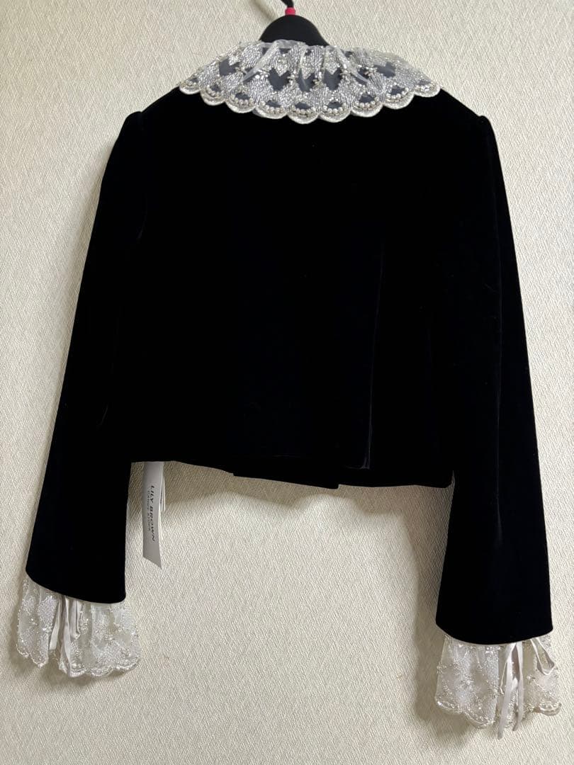 L.B CANDY STOCK]スカラップビジューアタッチドジャケット