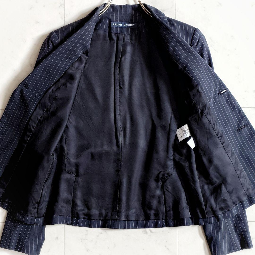 美品【大きいサイズ11】ラルフローレン ストライプ パンツスーツ セットアップ