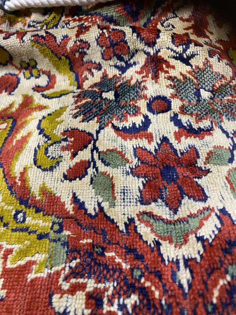 ヴィンテージ柔らかラグリメイク バッグ ロープ持ち手