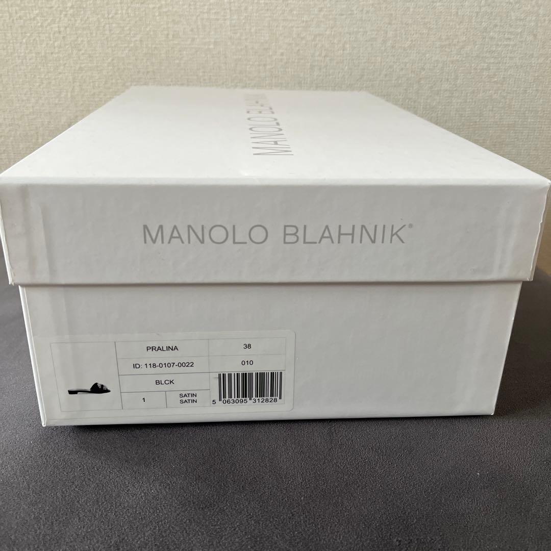 Manolo Blahnik 黒 サテン サンダル