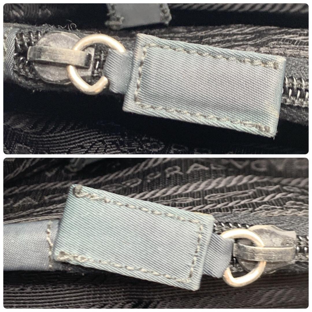 プラダ テスートナイロン トート ハンドバッグ チャコールグレー ブラック 黒