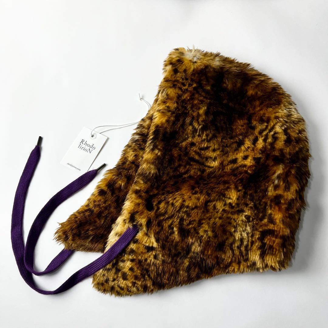 小物 Rhodolirion Eco Fur Hoody Scarf Leopard