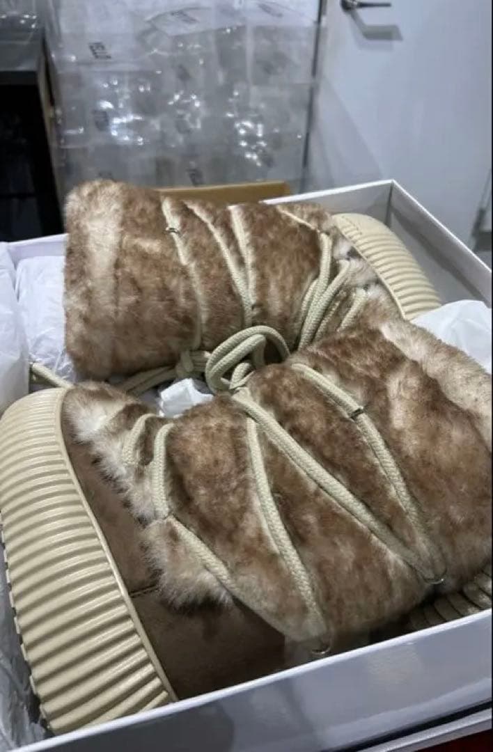 YELLO ファー素材 ブラウン ロングブーツ