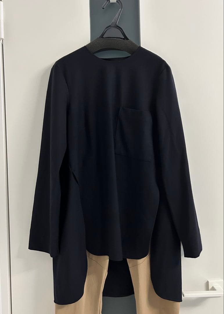 エンフォルド ネイビーサイドスリット 胸ポケット プルオーバー ブラウス