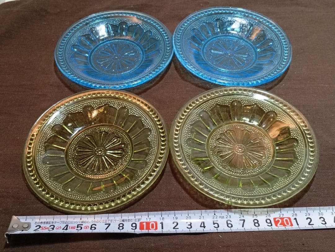 【希少な逸品】明治の色ガラス小皿4枚セット