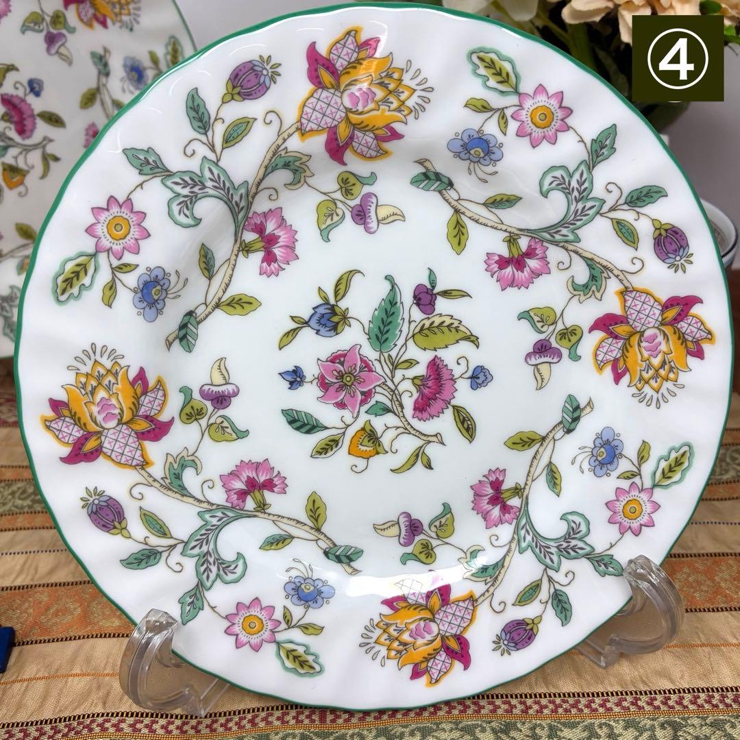 ミントン　ハドンホール　ケーキ皿　グリーン　5枚セット