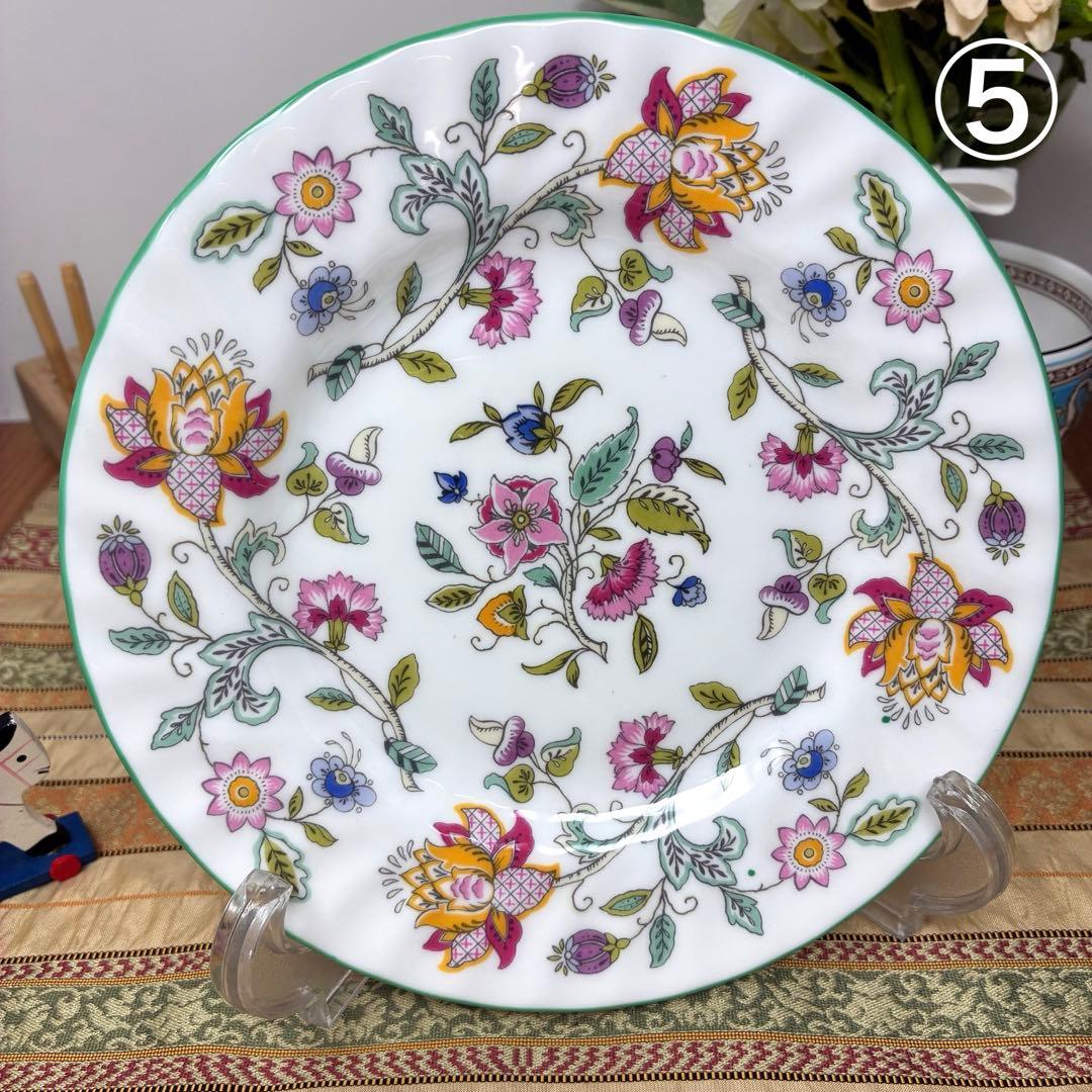 ミントン　ハドンホール　ケーキ皿　グリーン　5枚セット