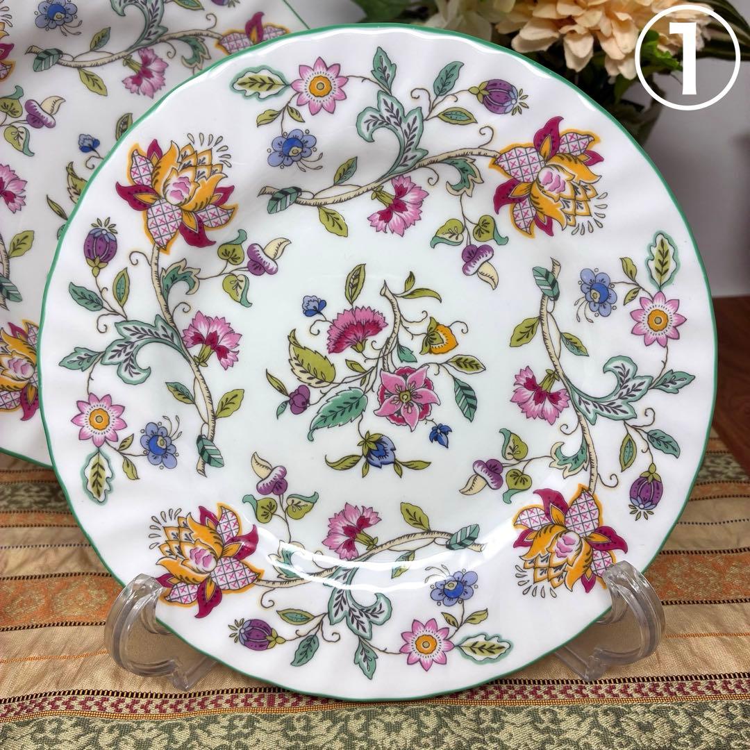 ミントン　ハドンホール　ケーキ皿　グリーン　5枚セット