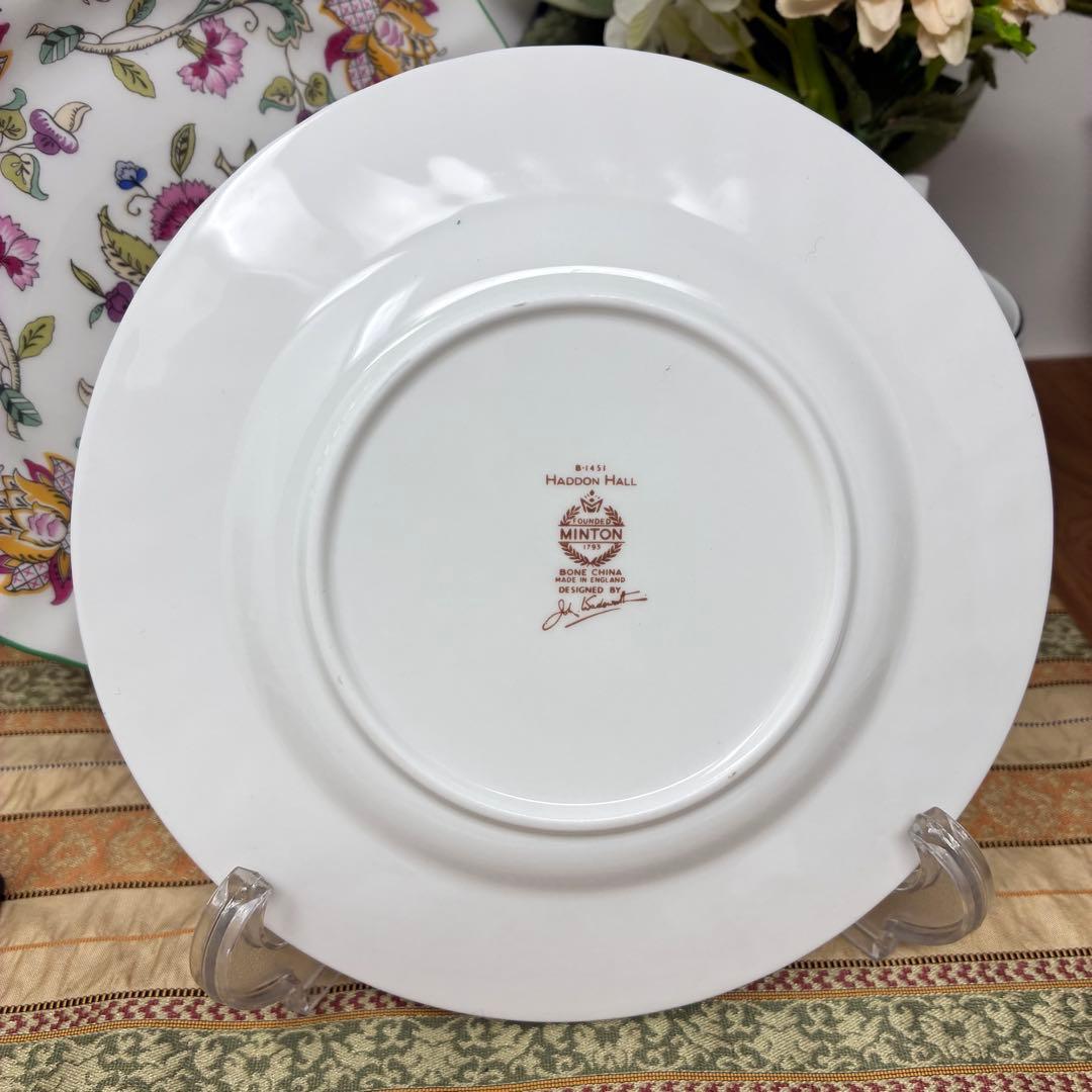 ミントン　ハドンホール　ケーキ皿　グリーン　5枚セット